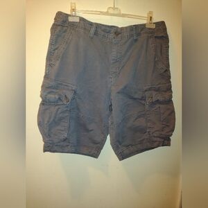 American Eagle Cargo Shorts Mens 36 DarkGray Flex Longer Length Pockets Gorpcore